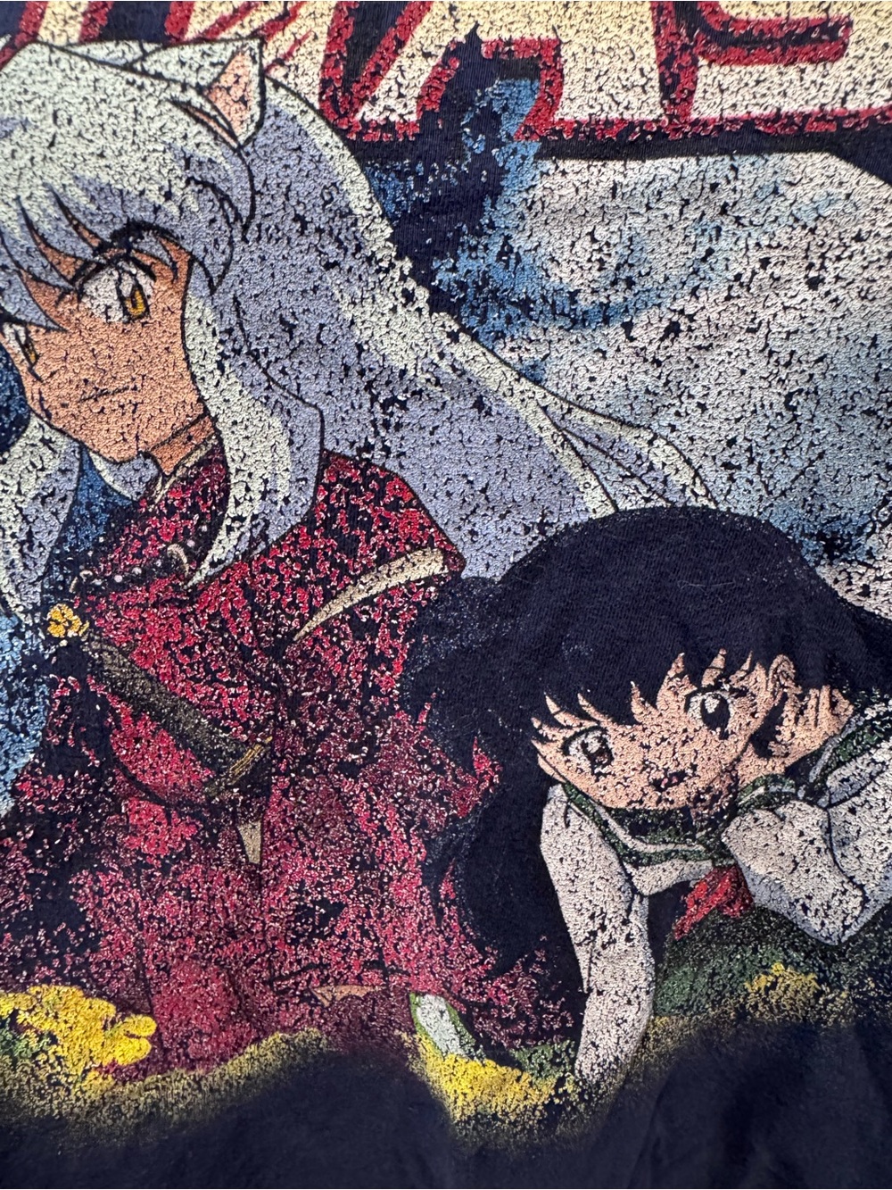 Inuyasha Graphic Tee - Navy with Yellow & Red Logo - Picture 2 of 5